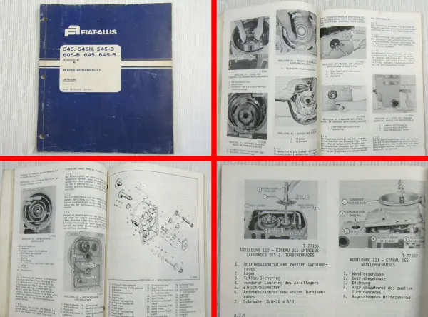 Fiat-Allis Fiatallis 545 605 645 H B Werkstatthandbuch Reparatur Getriebe 1975