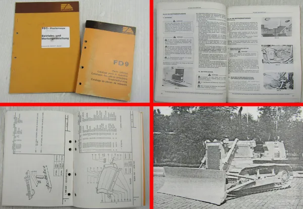 Fiat-Allis Fiatallis FD9 Planierraupe Bedienungsanleitung 1986 Part List 1981