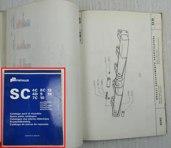 Fiat-Allis Fiatallis SC 4C 4D 7C 8C 9 10 12 14 Reißpflug Ersatzteilliste 1976