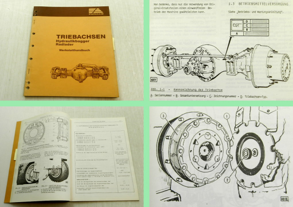 Fiat-Allis Fiatallis Triebachsen Hydraulikbagger Radlader Werkstatthandbuch 1984