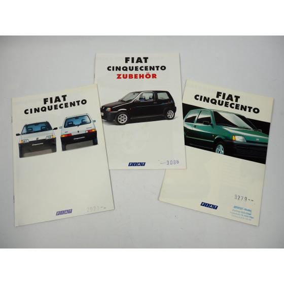 Fiat Cinquecento PKW 3x Prospekt 1993/94