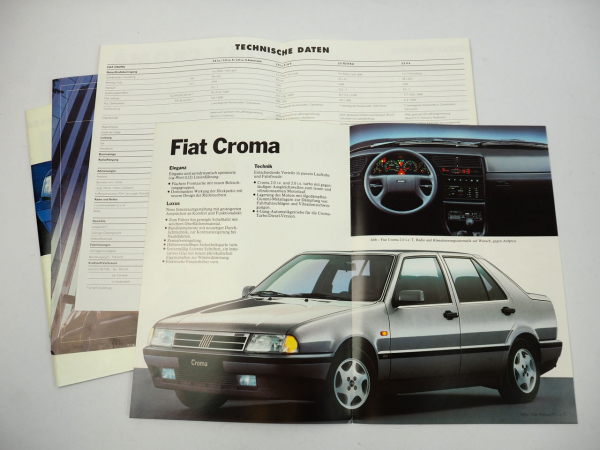 Fiat Croma PKW 4x Prospekt 1990/93
