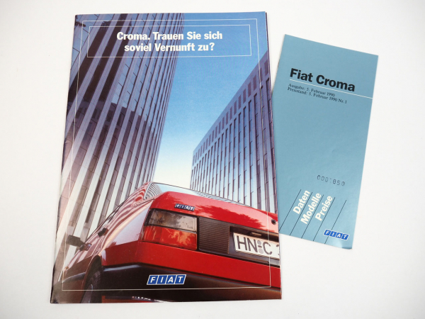 Fiat Croma Prospekt mit technischen Daten Preise 1990