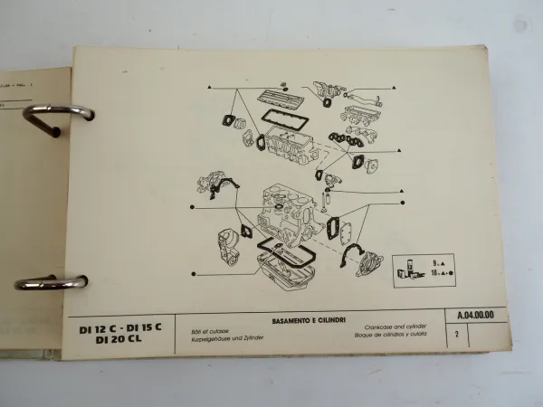 Fiat DI12C DI15C DI20CL Stapler Ersatzteilliste Catalogo parti di ricambio 1988