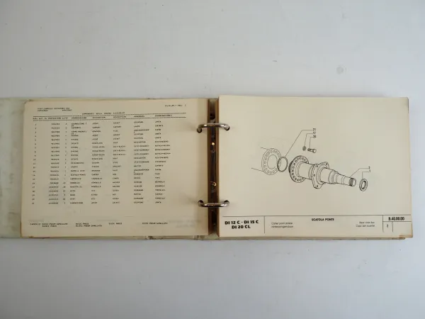 Fiat DI12C DI15C DI20CL Stapler Ersatzteilliste Catalogo parti di ricambio 1988