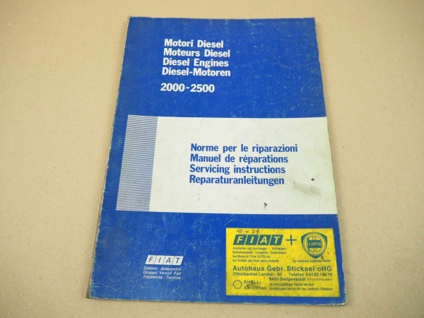 Fiat Dieselmotor 8144.61 8144.65 Reparaturanleitung 131 132 Argenta Ducato 280