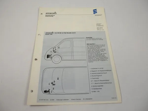 Fiat Ducato 2,5 D Bj. 1996 Eberspächer Hydronic D4WSC Einbau Luftheizgerät