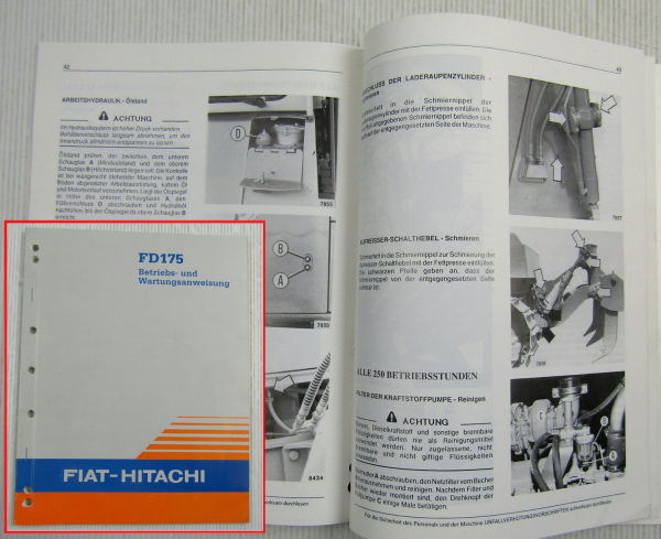 Fiat-Hitachi FD175 Laderaupe Bedienungsanleitung Betriebsanleitung Wartung 11/92