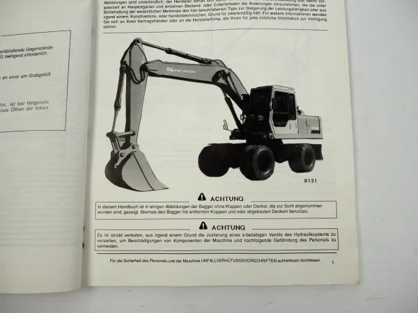 Fiat Hitachi FH150W Mobilbagger Betriebsanleitung Bedienung Wartung 1993