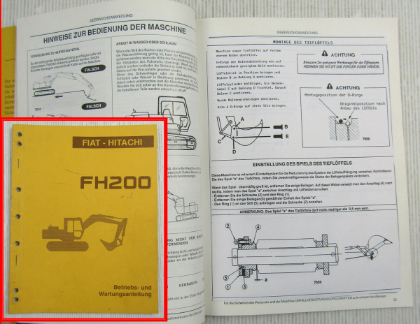 Fiat Hitachi FH200 FH200.2 Bagger Betriebsanleitung Bedienungsanleitung 6/1990