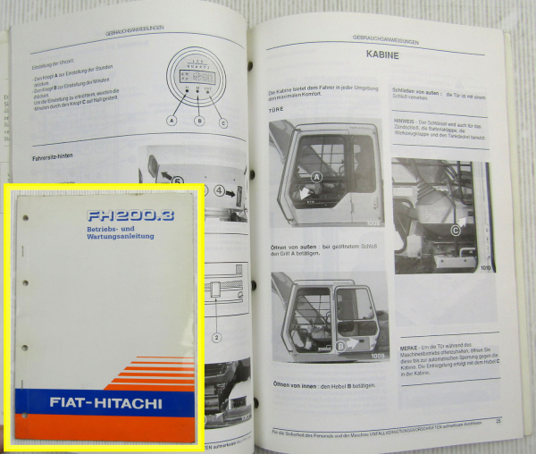 Fiat Hitachi FH200.3 Bagger Betriebsanleitung Bedienungsanleitung Wartung 1993