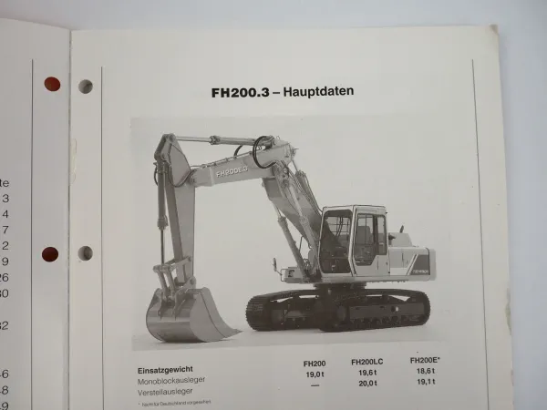 Fiat Hitachi FH200.3 Bagger Produktinformation 1994