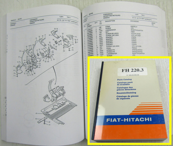 Fiat Hitachi FH220.3 Ersatzteilliste Parts List Catalogo Parti di ricambi 1994