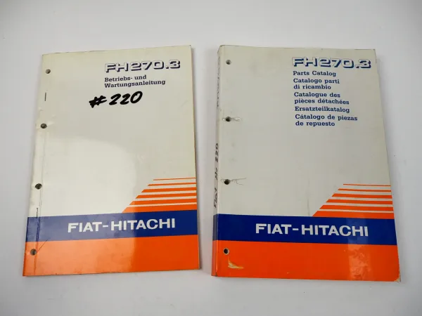 Fiat Hitachi FH270.3 Raupenbagger Betriebsanleitung Ersatzteilliste 1995