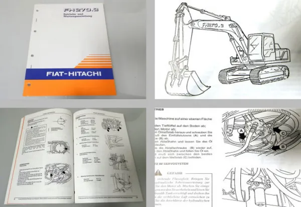 Fiat-Hitachi FH270.3 Raupenbagger Betriebsanleitung + Wartung 1995