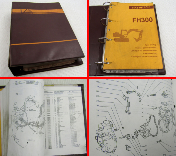 Fiat Hitachi FH300 Ersatzteilliste Parts List Catalogo Parti di ricambi ca 1992