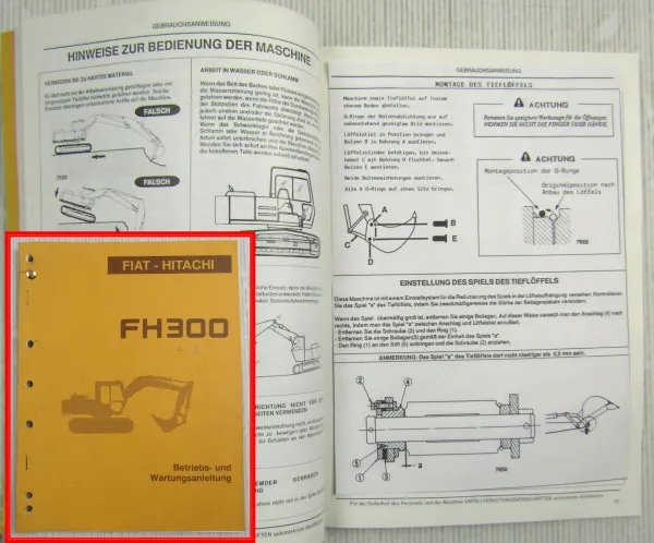 Fiat Hitachi FH300 FH300.2 Bagger Betriebsanleitung Bedienungsanleitung 4/1989