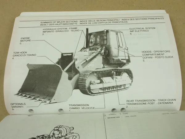 Fiat-Hitachi FL175 Raupe Ersatzteilliste Parts Catalog Parti ricambio 1992