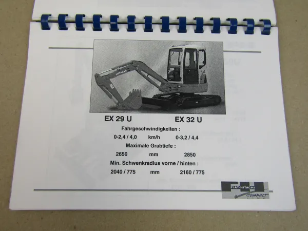 Fiat Hitachi Produkt Information Compact Line Bagger Radlader Kompaktlader 2001
