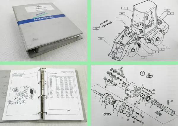 Fiat Hitachi W80 Radlader Ersatzteilliste Ersatzteilkatalog Parts List 2001
