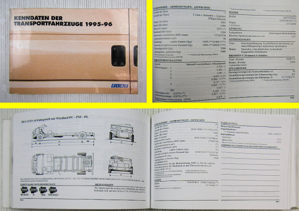 Fiat Kenndaten Handbuch 1995-96 Ducato Panda Uno Punto Scudo Marengo