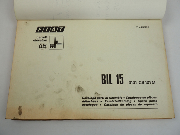 Fiat OM BIL15 Gabelstapler Ersatzteilkatalog Spare Parts List 1974