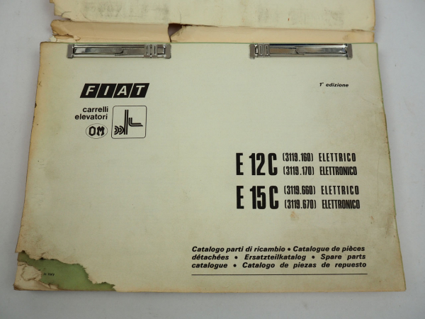 Fiat OM E12C E15C Elektro Gabelstapler Ersatzteilkatalog Spare Parts List 1976