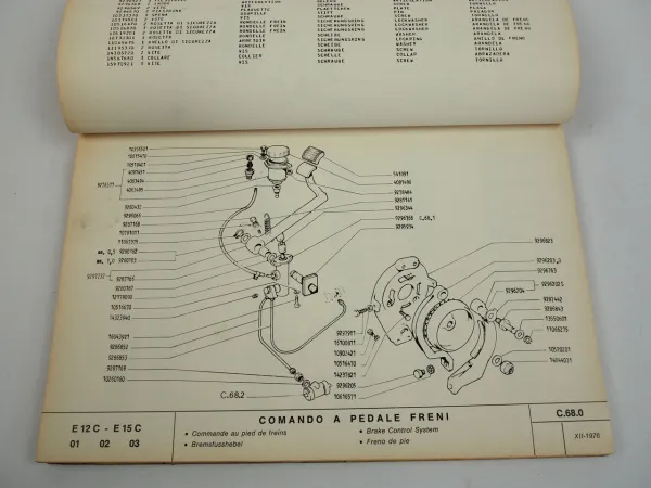 Fiat OM E12C E15C Elektro Gabelstapler Ersatzteilkatalog Spare Parts List 1976