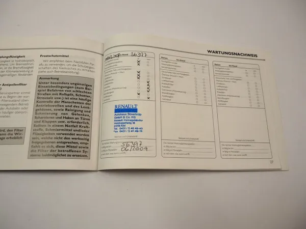 Fiat original Garantie und Serviceheft Juli 2007 mit 1 Eintragung sonst blanko