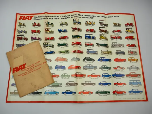 Fiat PKW Wagenmodelle seit 1899 Prospekt Ausgabe 1967
