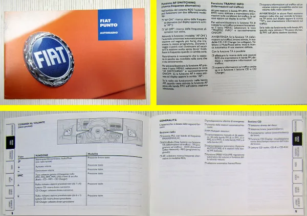 Fiat Punto Autoradio CD istruzioni per luso 2006 italiano