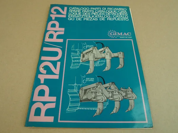 Fiat RP12 RP12U Heckaufreißer Parti Ripper Ripper Spare Parts Ersatzteillliste