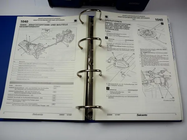 Fiat Seicento 187 Werkstatthandbuch Reparaturanleitung & Schaltpläne 1998 - 2002