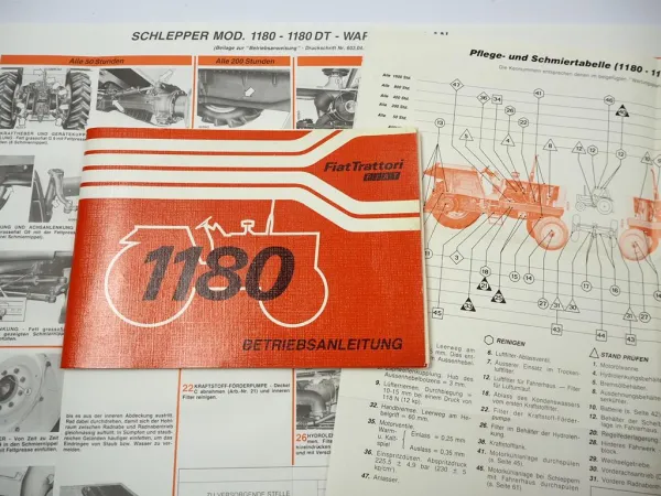 Fiat trattori 1180 Traktor Betriebsanleitung Bedienung Wartung Schaltplan 1980