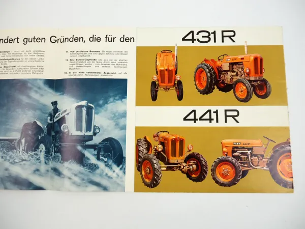 Fiat trattori 411R 431R 441R Schlepper 40 PS Prospekt 1963