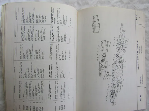 Fiat trattori FL12 Laderaupe Ersatzteilliste Parts List Parti ricambio 3/1968