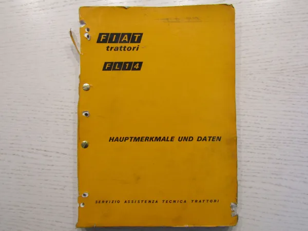 Fiat trattori FL14 Laderaupe Hauptmerkmale und Daten Technisches Handbuch 1970