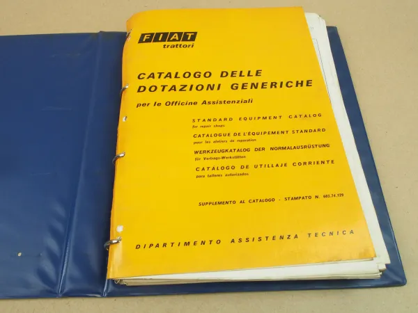 Fiat trattori Werkzeuge + Normalausrüstung Kataloge Catalogue tools equipment 72