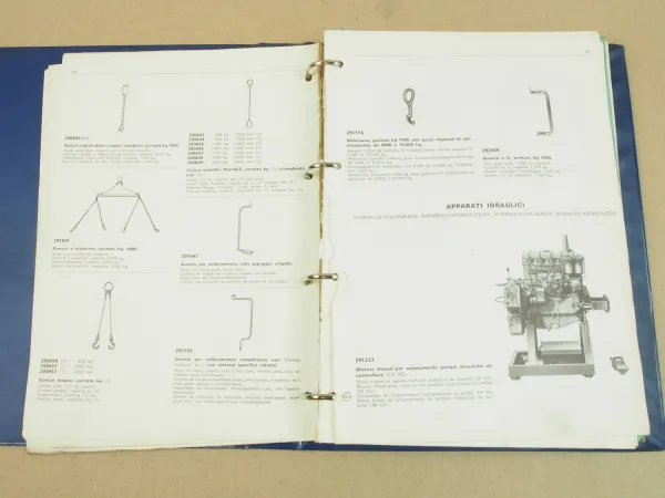 Fiat trattori Werkzeuge + Normalausrüstung Kataloge Catalogue tools equipment 72