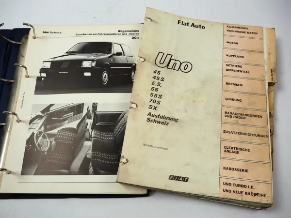 Fiat Uno 45 45S ES 55 55S 70S Turbo i.e. Werkstatthandbuch Reparaturanleitung 1986/88