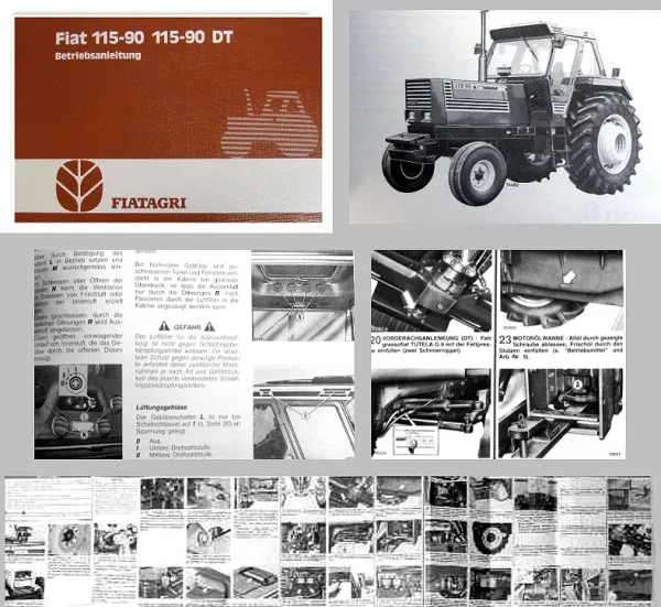 Fiatagri 115-90 115-90DT Traktor Betriebsanleitung Wartung Schaltplan Elektrik