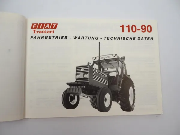 Fiatagri Fiat 110-90 Traktor Betriebsanleitung Bedienung Wartung 1987