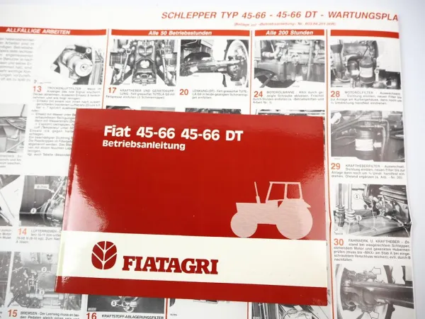 Fiatagri Fiat 45-66 45-66DT Betriebsanleitung Bedienungsanleitung Wartung 1990