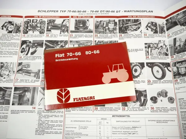 Fiatagri Fiat 70-66 80-66 Traktor Betriebsanleitung Bedienung Schaltplan Wartung