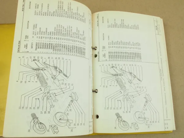 FiatAllis FE20 Bagger Ersatzteilliste Parts Catalog Parti ricambio 1985