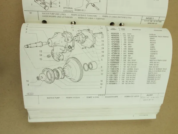 FiatAllis FL14D Laderaupe Ersatzteilliste Parts Catalog Parti ricambio 1986