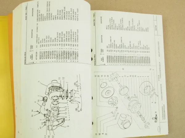 FiatAllis FR10 Radlader Ersatzteilliste Parts Catalog Parti ricambio 1985