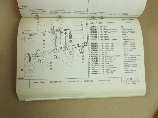 Fiatallis FR10B + Axle super max-trac Ersatzteilliste Parts List in engl/ital 87