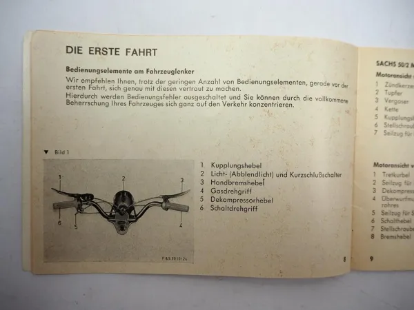 Fichtel & Sachs 50/2 MB MLB Motor Betriebsanleitung Bedienung Wartung 1970