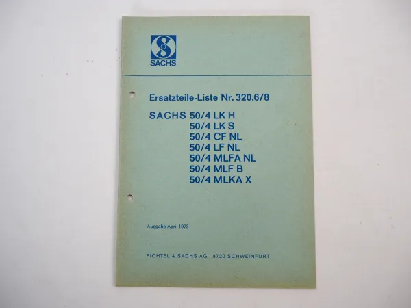 Fichtel Sachs 50/4 LKH LKS CFNL LFNL MLFA MLFB MLKAX Motor Ersatzteilliste 1973